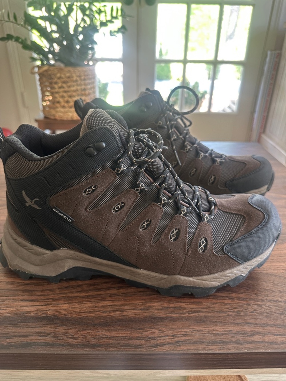 Eddie Bauer Brown and Black Men's Waterproof Hiking Boots
